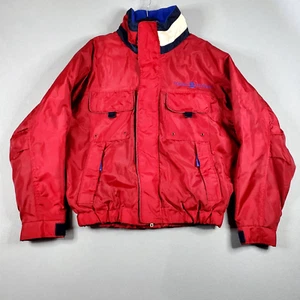 Vintage Tommy Hilfiger Jacket Mens Sz L 90s Fleece Lined Shell Coat Reflective - Picture 1 of 15