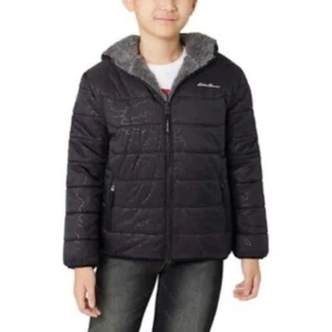 Eddie Bauer Youth Reversible Plush Jacket Black Size XS (5/6) NEW - Picture 1 of 8