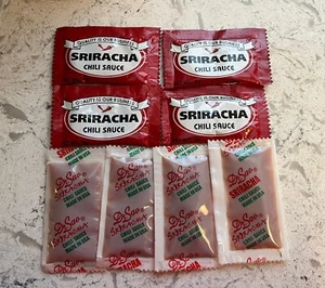 Lotto di 8 Pacchetti Assortiti di Salsa al Peperoncino Piccante Sriracha Pacchetti da Viaggio 9g - Foto 1 di 1
