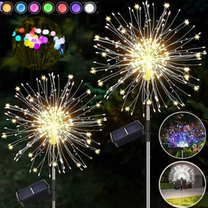 LED Solarleuchte Feuerwerk Licht Lichterkette Solarlampe Außen Garten Rasenlicht - Bild 1 von 65