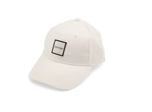 CALVIN KLEIN logo cotton adjustable men's baseball cap hat - WHITE / EGRET - Picture 1 of 2