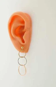 14k Multi-Tone Gold Drop Dangle Chandelier Earrings - Picture 1 of 4