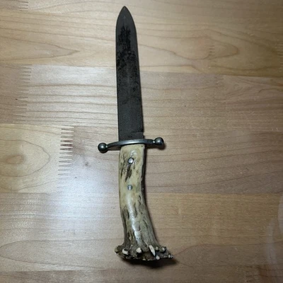 Antique Style Rifleman’s Knife Custom Made Crown Stag Handle Mountain Man Bowie - Image 1 of 4