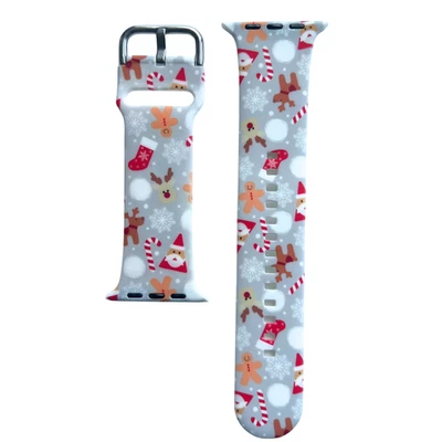 Apple Watch pulseira Natal 42mm 44mm 45mm 49mm impermeável • NOVO CandyCane - Imagem 1 de 4