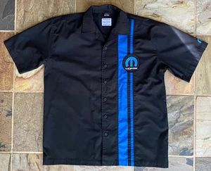 Mopar Work Shirt Men's XL Black w Blue Logo On Front & Huge Logo On Back-Stripe - Picture 1 of 5
