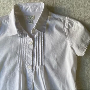Children’s Place Button up shirt School uniform white size medium 7/8 pleats - Picture 1 of 7