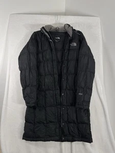 North Face 600 Jacket Womens Small Black Puffer Long Hooded Down Coat *FlawRead - Picture 1 of 6