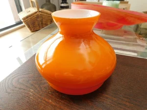 Lovely Burnt Orange Glass Oil Lamp Style Shade - Picture 1 of 4
