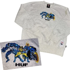 HUFF MARVEL NWOT Sz L Embroidered Ghostrider Wolverine Venom Crewneck Sweatshirt - Picture 1 of 8