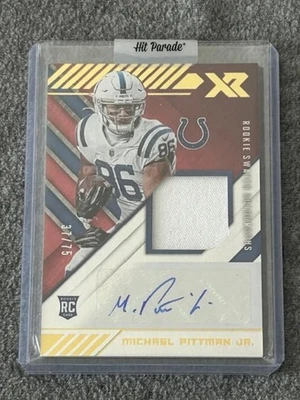 2020 Panini XR MICHAEL PITTMAN JR. RC Rookie RPA Patch/Auto 37/75 - Image 1 of 2