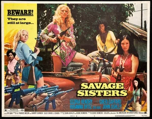 SAVAGE SISTERS Movie Lobby Card Poster Gloria Hendry Cheri Caffaro Sexploitation - Picture 1 of 2