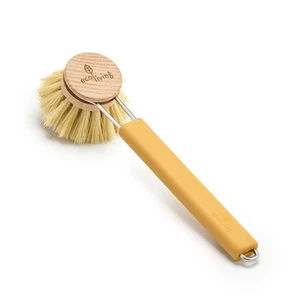 Cepillo para platos de cerdas para plantas Eco Living con mango de silicona - amarillo - Imagen 1 de 1