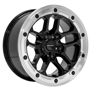 17x8 Machined Black Defiant DF01 Wheel Fits Jeep Wrangler Gladiator - Picture 1 of 7