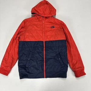 THE NORTH FACE Jacket Boys Size Large 14/16 Blue Orange Reversible Padded Hooded - Picture 1 of 13