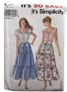 Simplicity 8361 Boho Peasant Skirt Wrap Top 6-24 Petite/Tall Sewing Pattern UC - Picture 1 of 2