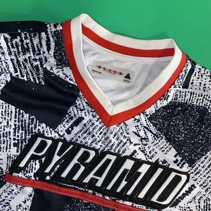 Maglia nera taglia piramide MedJersey 2018-2019 stampa all over lettere ricamate - Foto 1 di 6