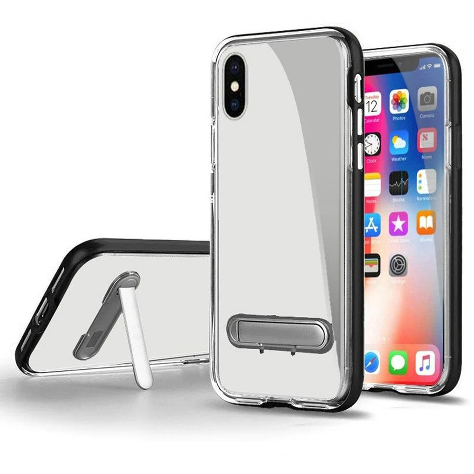 "GSA Vitreous Hybrid Kickstand Case for iPhone XS Max - Clear/Black" - Image 1 of 1