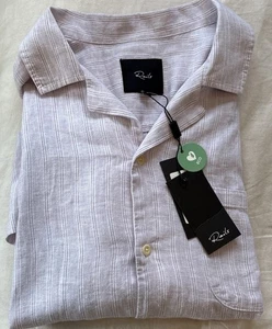 NWT Rails Shirt Waimea Mens Medium Button Up Short Sleeve Linen Lavender $138 - Picture 1 of 11