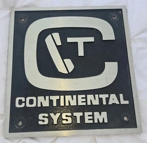 Vintage Continental System Telephone Company Aluminum Sign 11x10" - Picture 1 of 4