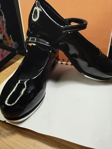 Leo Mädchen Rhythm Tap Tanzriemen Schuhe SCHWARZ Größe 11 Made in Thailand - Bild 1 von 8
