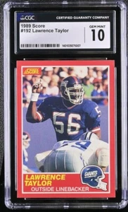 1989 Score #192 Lawrence Taylor CGC 10 Gem Mint Graded - New York Giants - Picture 1 of 2
