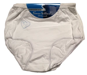 5 Stück Damenslip Taillenslip Unterhose 100% Baumwolle weiss Sticker  Gr. 52-54 - Bild 1 von 4