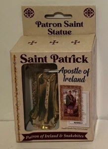 Saint Patrick Statue, Hand Painted Gold Leaf Accents 4", Boxed NEW! - Picture 1 of 2