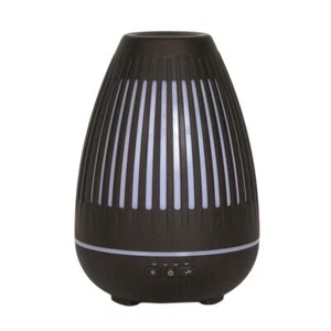 Aroma LED Ultraschall Elektrischer Öl Diffusor Aromatherapie Oval Grill Dunkles Holz - Bild 1 von 1