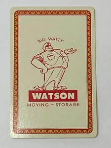 Vintage WATSON MOVING STORAGE "BIG WATTY" Single Swap Playing Card PC102 - Picture 1 of 2