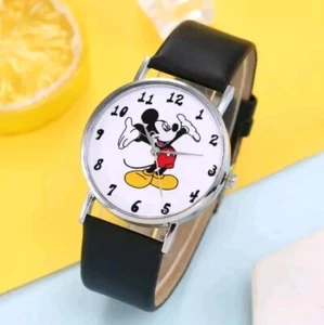 Cute Stylish Disney Mickey Mouse Unisex Wrist Watch Black Rubber Strap - Picture 1 of 1