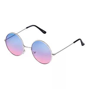 Grandi occhiali da sole rotondi stile John Lennon con lenti rosa a blu adulti donna - Foto 1 di 12