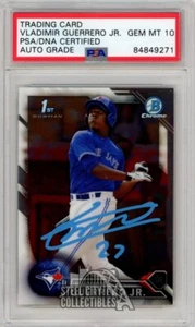 Vladimir Guerrero Jr 2016 Bowman Chrome 1st Auto RC BCP55 PSADNA 10 Light Blue - Picture 1 of 2
