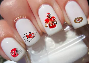 Kansas City Chiefs Nail Art Stickers Transfers Decals Set of 53 - A1320 - Picture 1 of 3