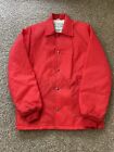 Vintage 90s Mens Store Sears Fur Lined Red Satin Jacket USA Made Sz Small S EUC