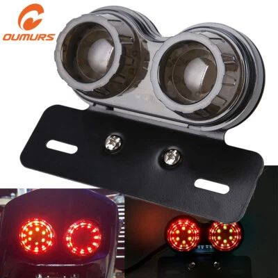 Motorcycle Turn Signal LED Tail Brake Rear Light Plate Integrated License Lamp - Image 1 of 4