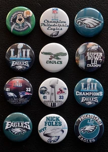 Philadelphia Eagles Super Bowl LII Champs - 1" Pinback Buttons  - Bild 1 von 2