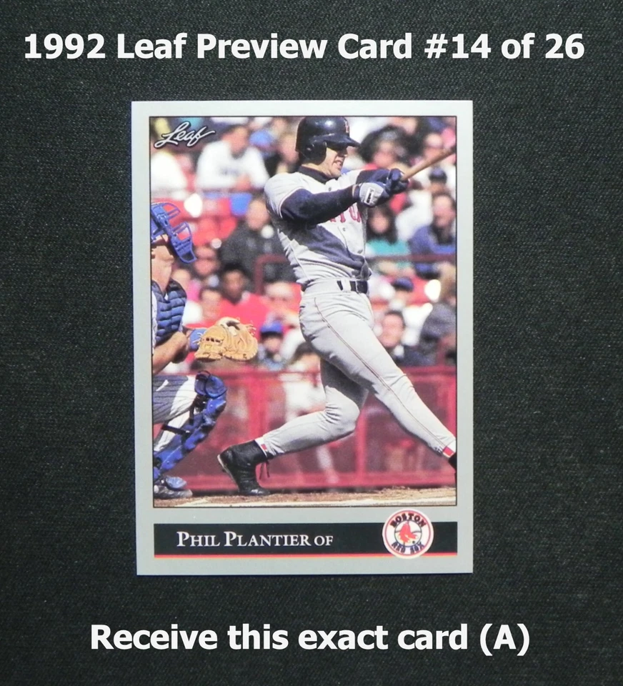 Phil Plantier 1992 Leaf PREVIEW Card #14 of 26 _ Exact Card (A) in Top Loader - Image 1 of 3