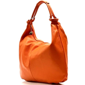 BOLSO DE MANO ITALIANO DE CUERO GRANULADO X-GRANDE BOLSO HOBO DE HOMBRO - HECHO EN ITALIA - Imagen 1 de 16