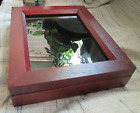 Wooden KEEPSAKE shadow BOX Home Decor photo frame 8x18 inset glass 5.5 x 7.7 in