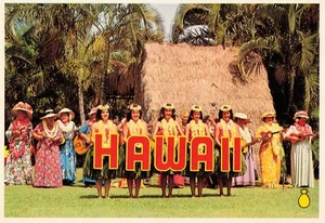 Honolulu HI Hawaii, Kodak Hula Dancers Show, Kapiolani Park, postal vintage - Imagen 1 de 2