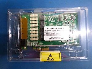 Tarjeta PCI-E Riverbed Quad TX cobre Gig-Ethernet 410-00044-01 REV: 2,1 - Imagen 1 de 3