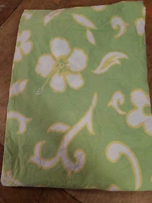 Sábana plana Pottery Barn Teen "Wahine verde lima" doble XL Foto 1 de 3