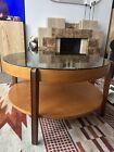 Remploy Mid Century Teak Smoked Glass Coffee Table
