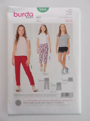 Burda Kids 9368 Pants, Shorts & Capri Sewing Pattern 6-13, Uncut - Image 1 of 3