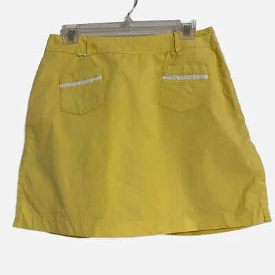 Pantalones Cortos Atléticos IZOD Amarillo Con Borde Blanco Skorts Con Pantalones Cortos Talla 6 Foto 1 de 4