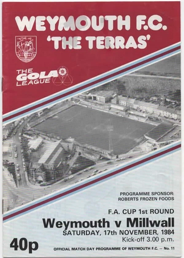 Nov 84 WEYMOUTH v MILLWALL FA Cup - Image 1 of 1