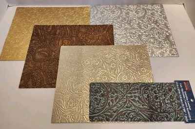 Hojas de cuero genuino para álbumes de recortes - Diseño en relieve 5 colores - 5 hojas Foto 1 de 4