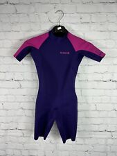 Decathlon Girls Kids Wetsuit Age 8 Short Sleeve Knee Length Purple Pink (CV03)