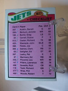 1977 Topps Football Card #219 New York Jets CL (94041) - Picture 1 of 2