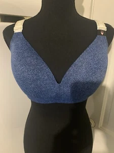 Victoria Secret T-shirt Lightly Lined Wireless Bra Blue Size 36DD New With Tags - Picture 1 of 7
